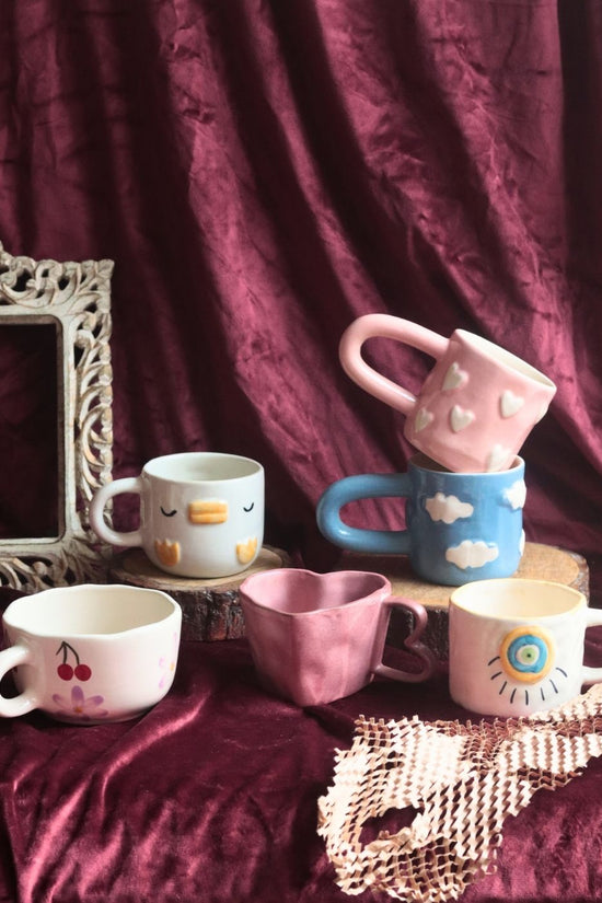 Set of 6 most aesthetic mugs (for the price of 5) made by ceramic