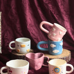 Set of 6 Cherished Hearts Mugs (for the price of 5) made by ceramic