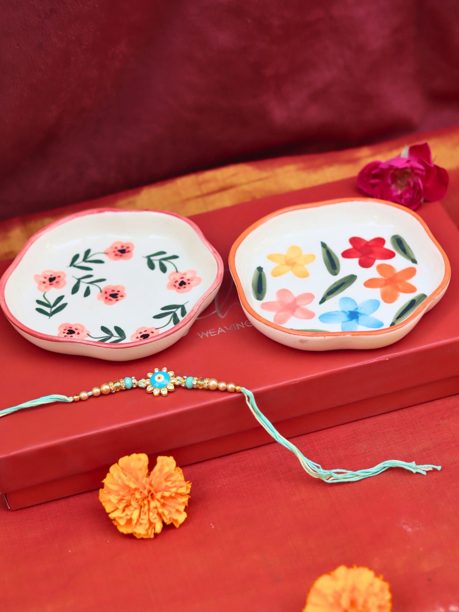 handmade Brightday & Poppy Handmade Dessert Plates Rakhi Gift box