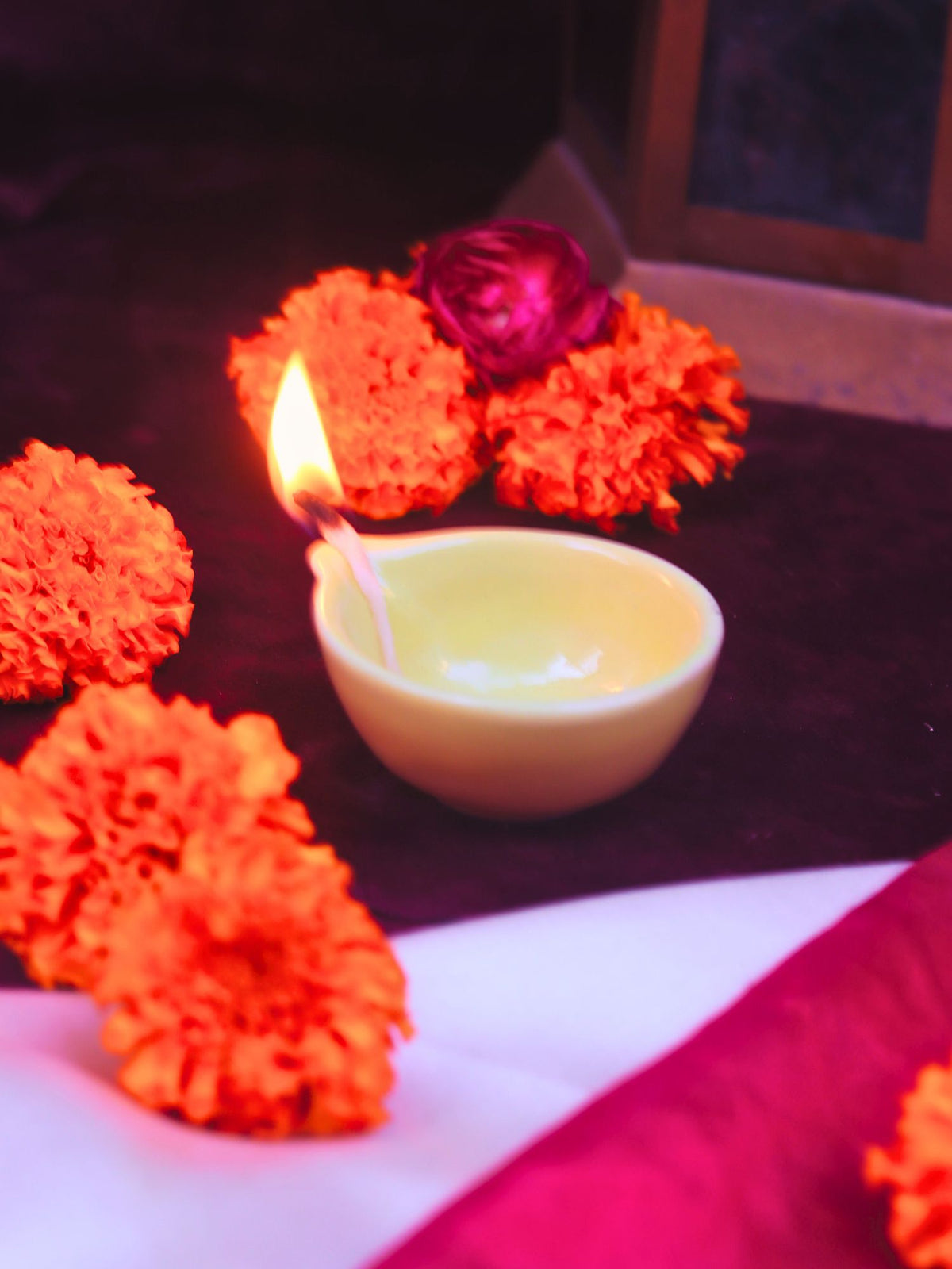 Set of 4 Essential Diwali Diya - Yellow with premium quality material