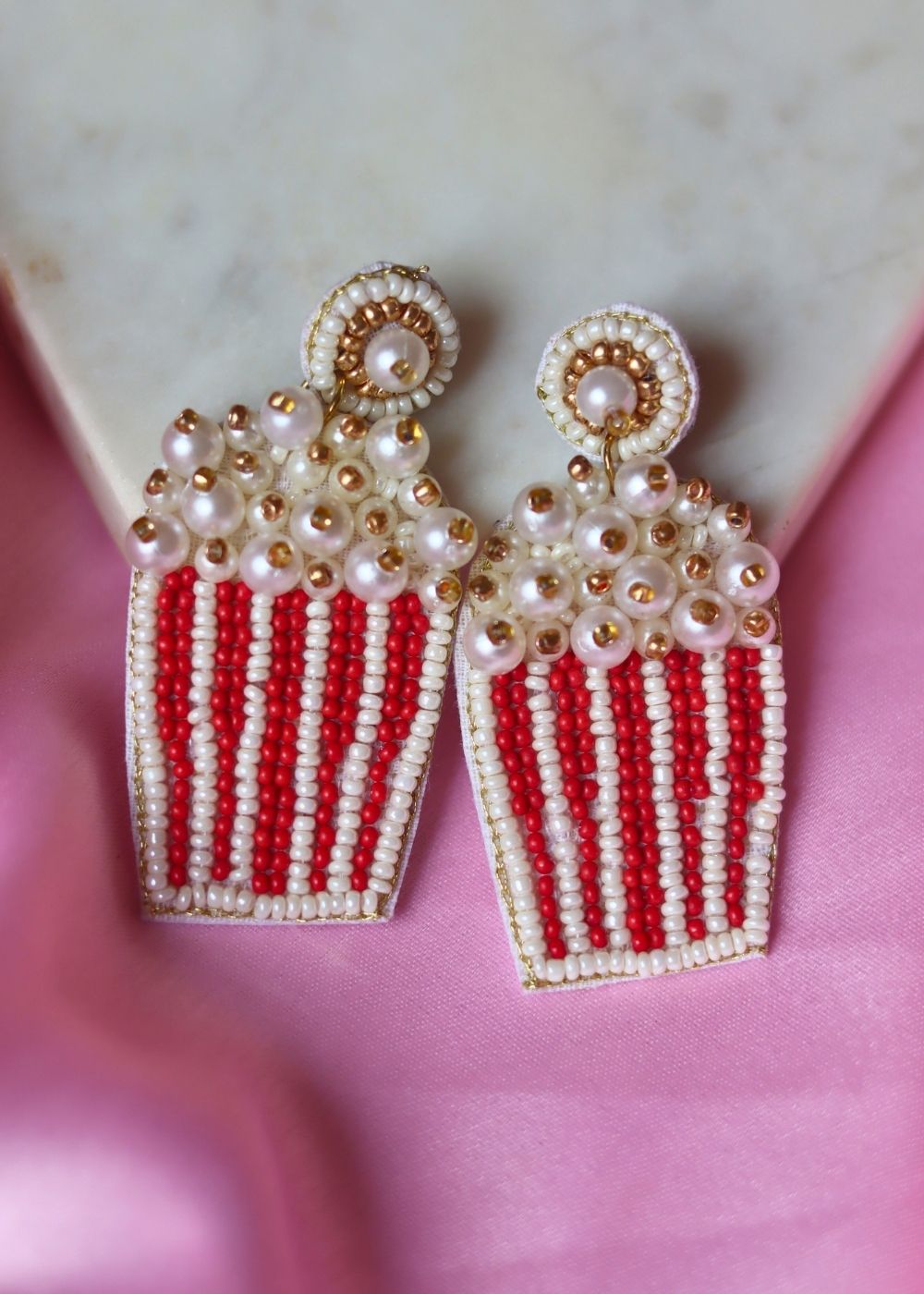 Popcorn Handmade Beaded Earrings with premium quality material