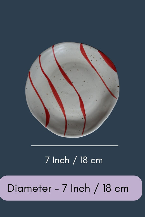 Red Abstract Line Plate