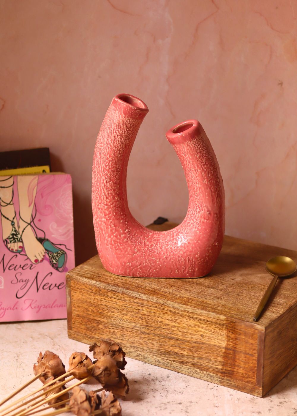 handmade Pink U shaped Vase