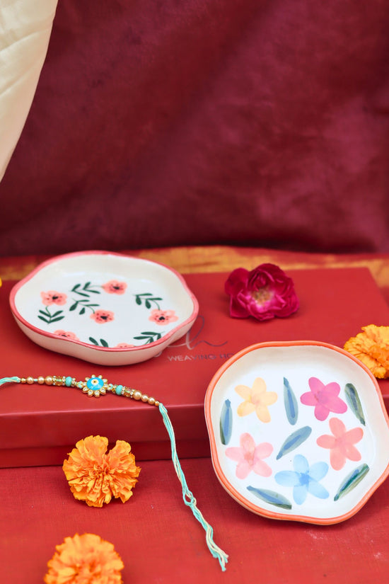 Brightday & Poppy Handmade Dessert Plates Rakhi Gift box made by ceramic