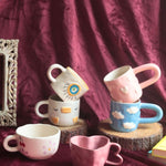 Set of 6 Cherished Hearts Mugs (for the price of 5) with premium quality material