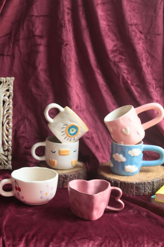Set of 6 Cherished Hearts Mugs (for the price of 5) with premium quality material