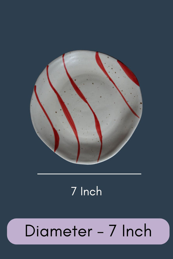 Red Abstract Line Plate