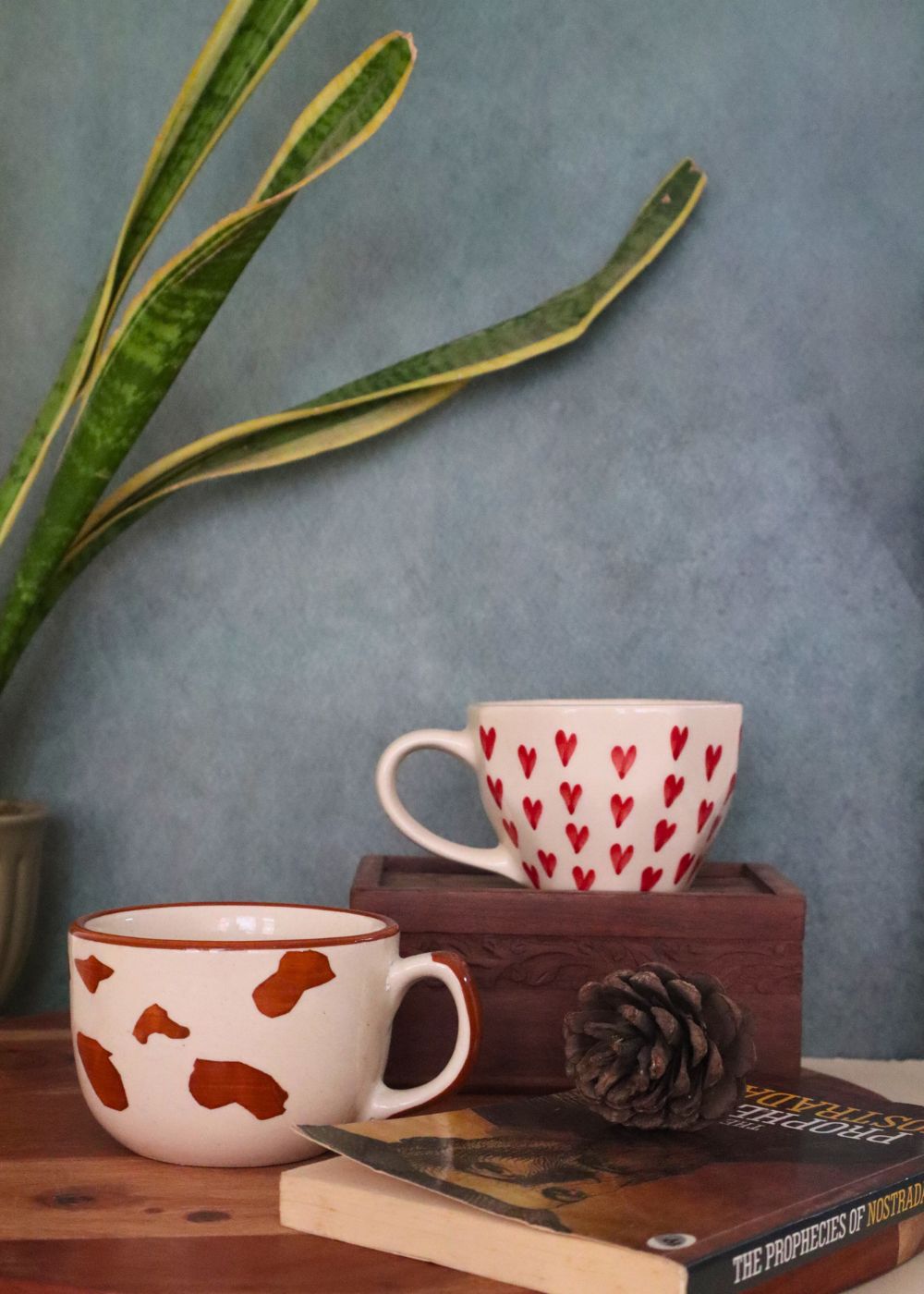 handmade dog & heart mugs 