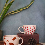 handmade dog & heart mugs 