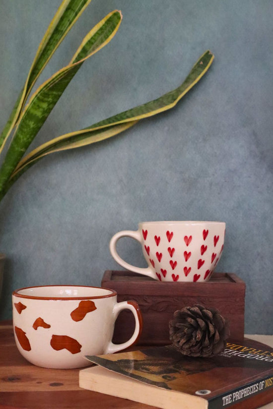 handmade dog & heart mugs 