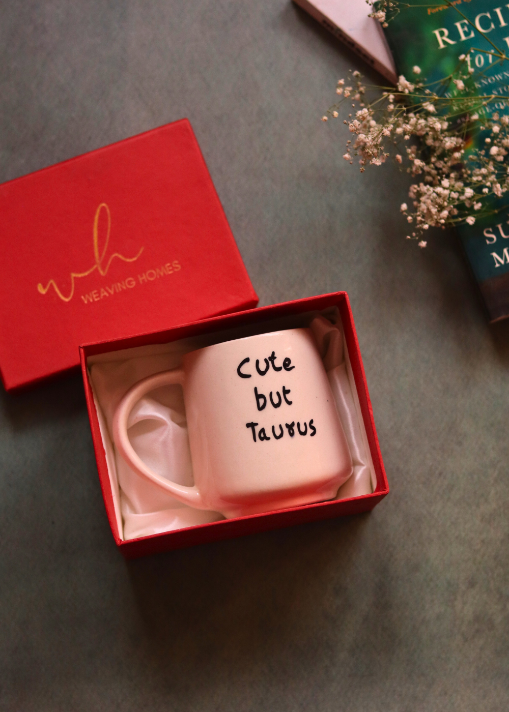 cute but taurus mug handmade in india