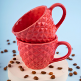 red diamond mug with glossy red color