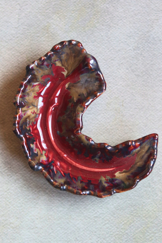 Handcrafted maroon bowl unique design
