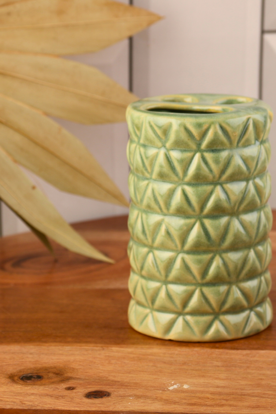 Glass brush holder 