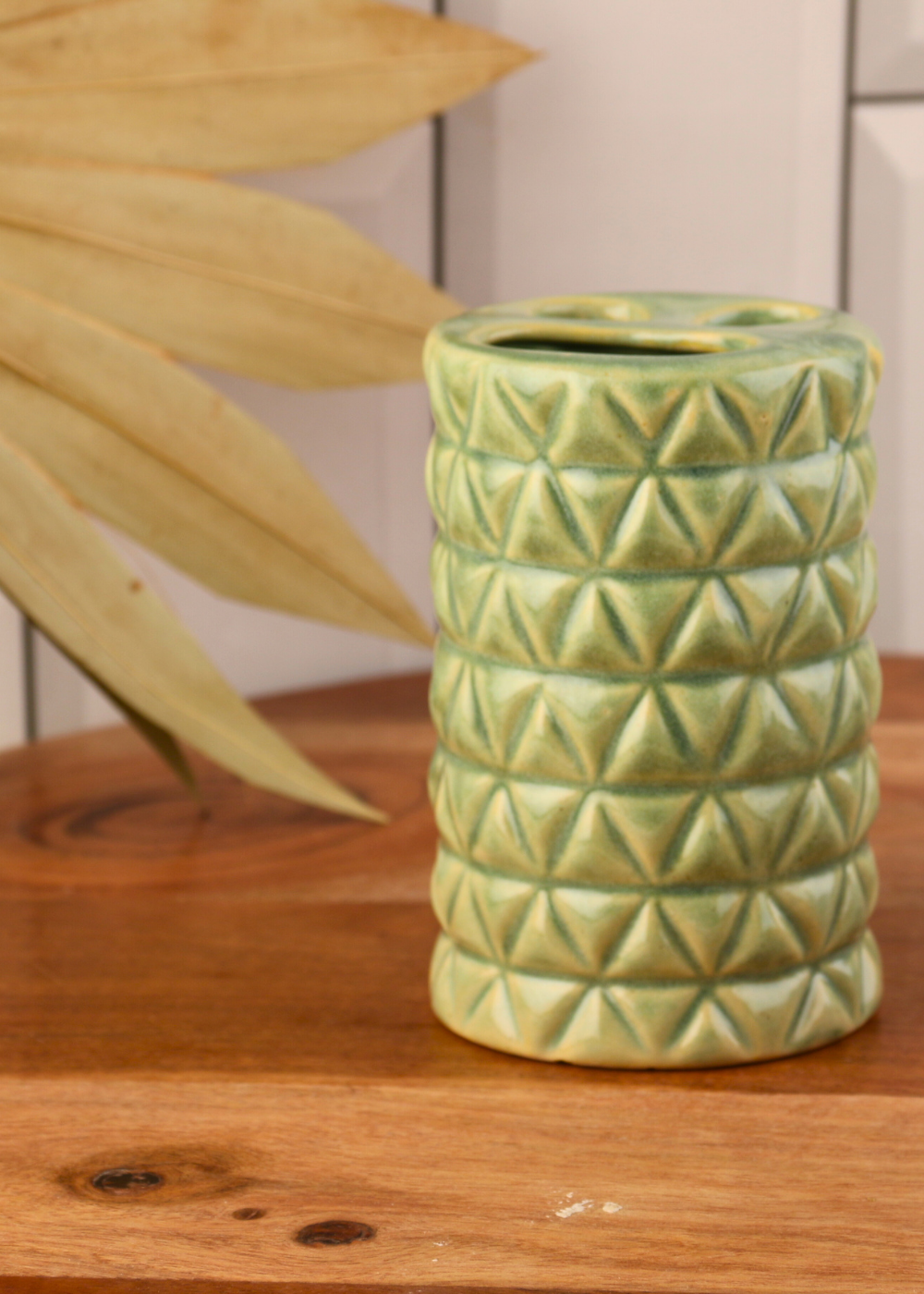 Glass brush holder 