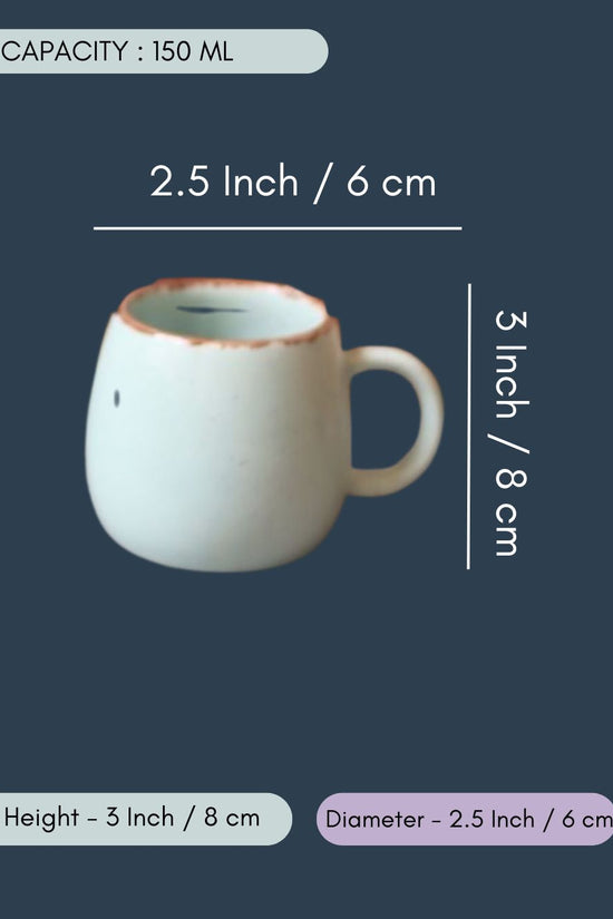 Cool Blue Ovule Shape Tea Cups - Set of 6