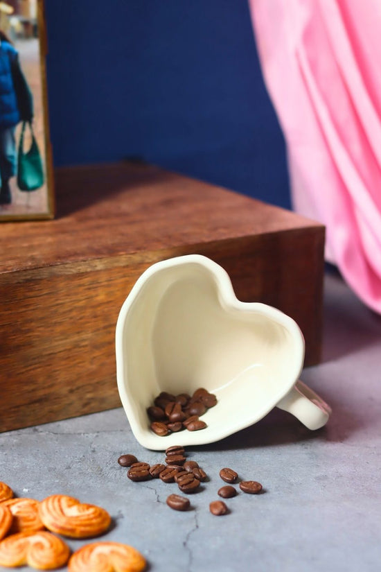 White Heart Shaped Mug with premium quality material