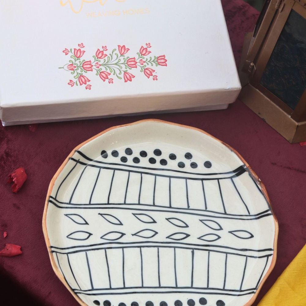 Paisley Dreams Plate in a Gift Box handmade in india