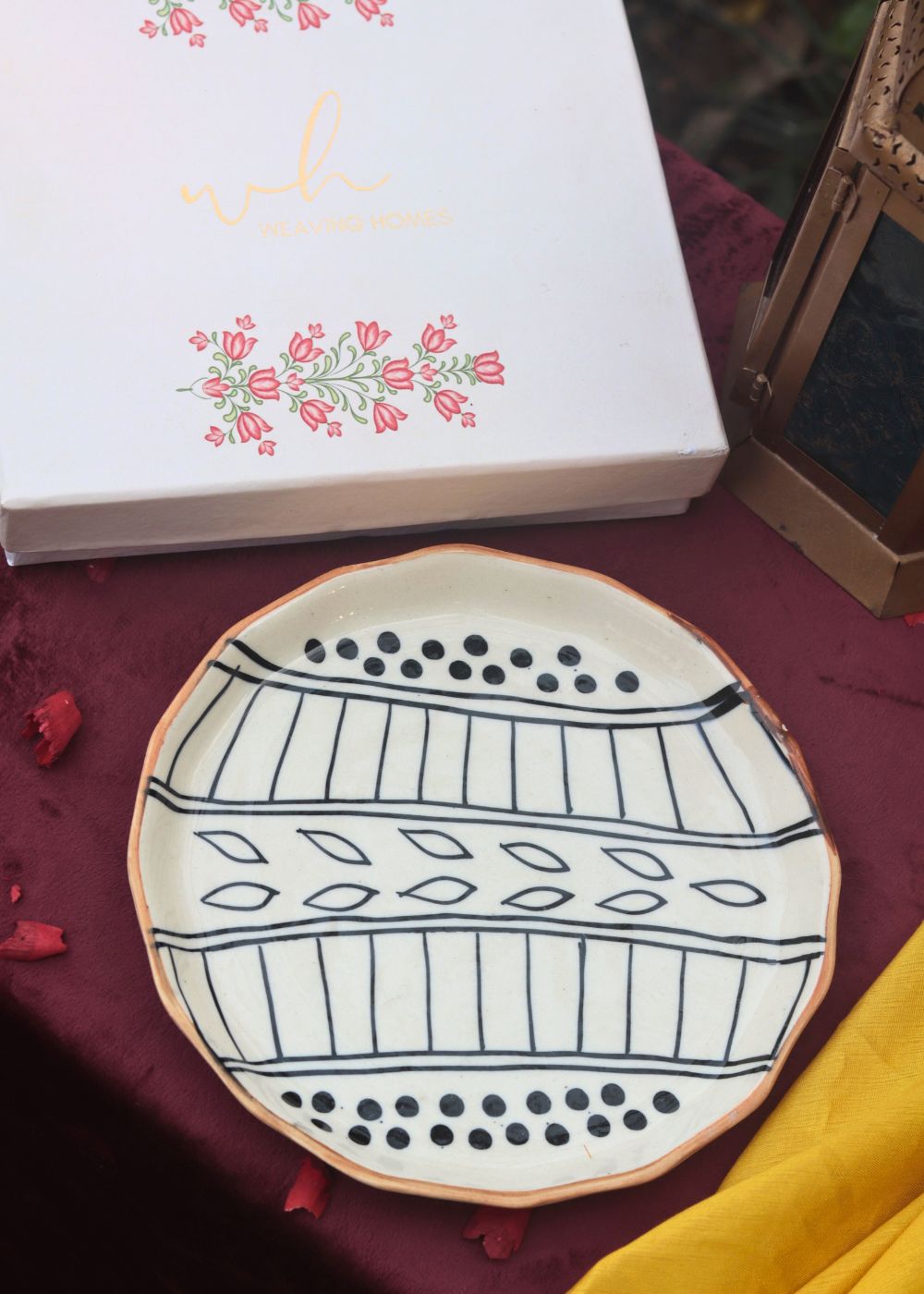 Paisley Dreams Plate in a Gift Box handmade in india