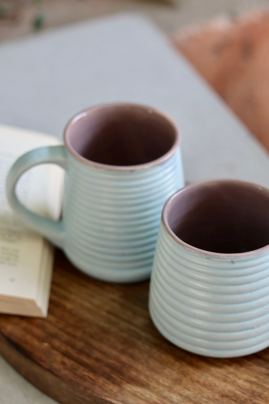 cool blue & grey coffee mug, combo