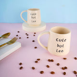 cute but leo mug with white color