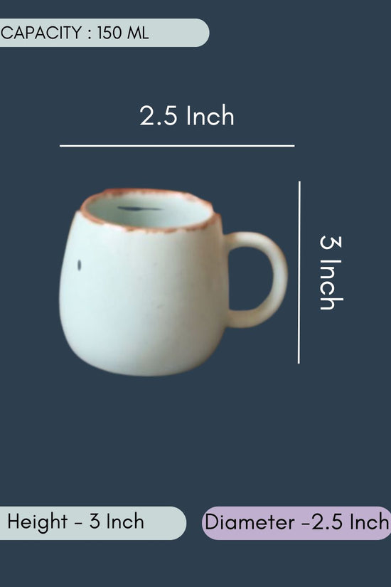Cool Blue Ovule Shape Tea Cups - Set of 6
