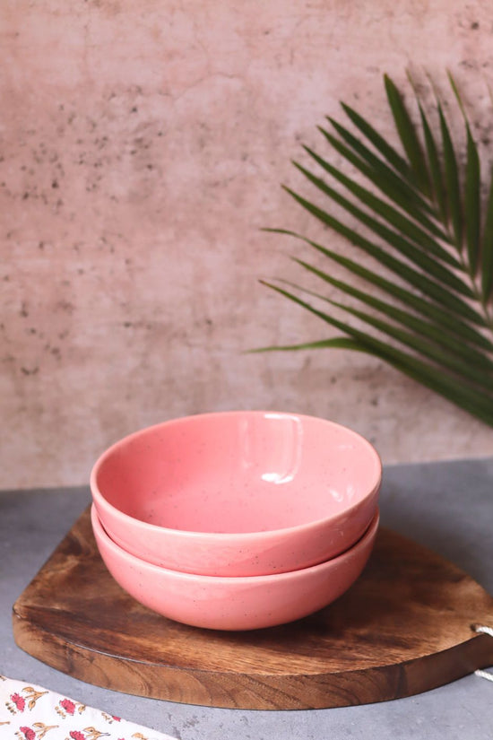 Rosy Pink Curry Bowl - (Set of 4 - GET 2 FREE) handmade in India