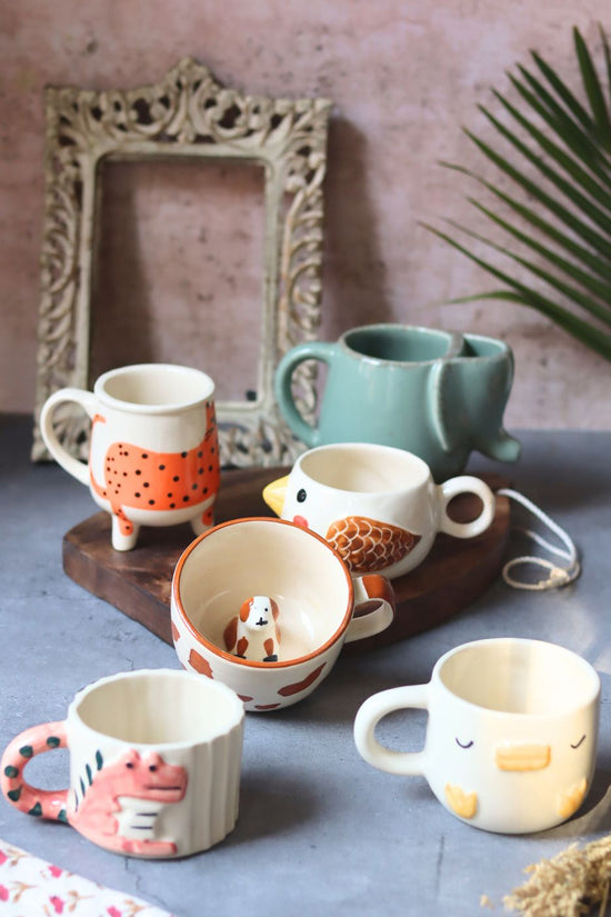 Set of 6 Animal Delight Mugs (for the price of 5) made by ceramic