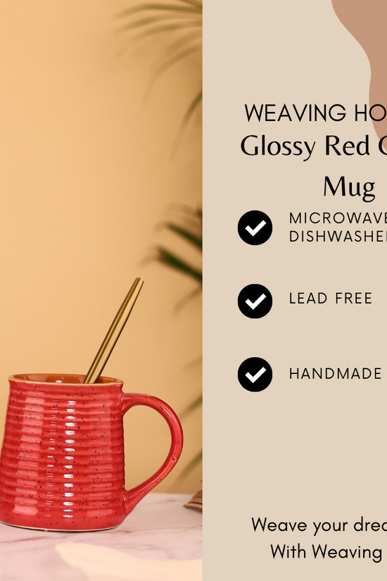 Glossy red coffee mug specifications