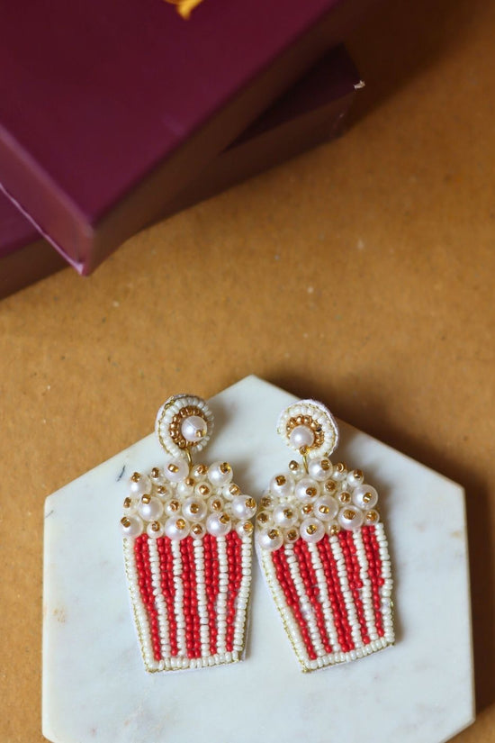 Popcorn Handmade Beaded Earrings in unique & dashing style