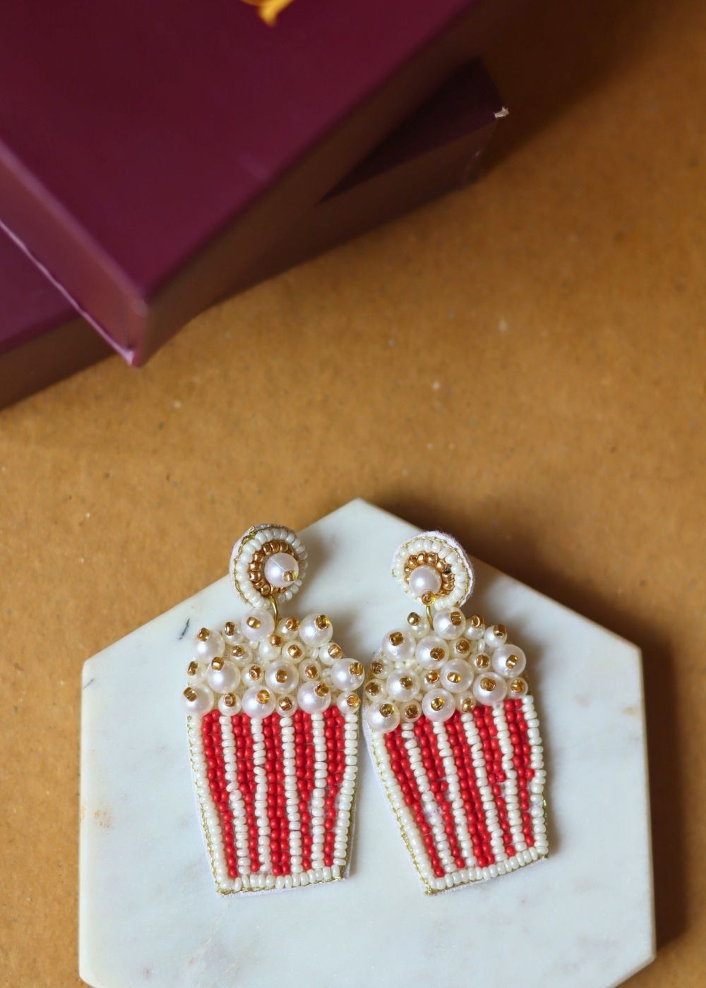 Popcorn Handmade Beaded Earrings in unique & dashing style