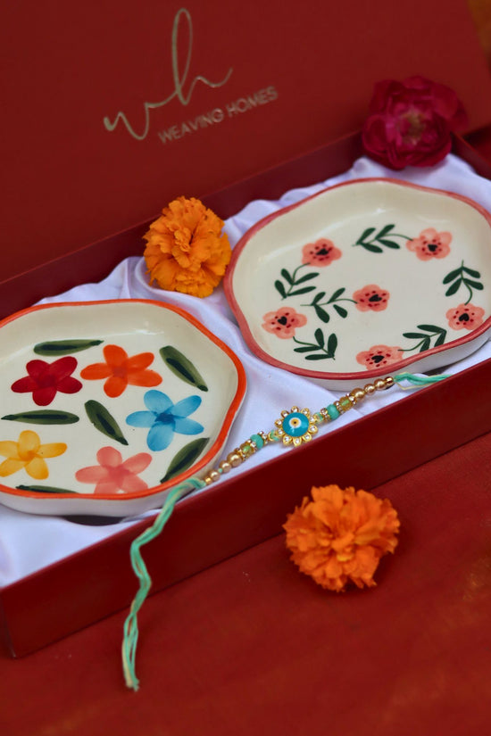 Brightday & Poppy Handmade Dessert Plates Rakhi Gift box with premium quality material