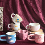 Set of 6 Cherished Hearts Mugs (for the price of 5) handmade in india