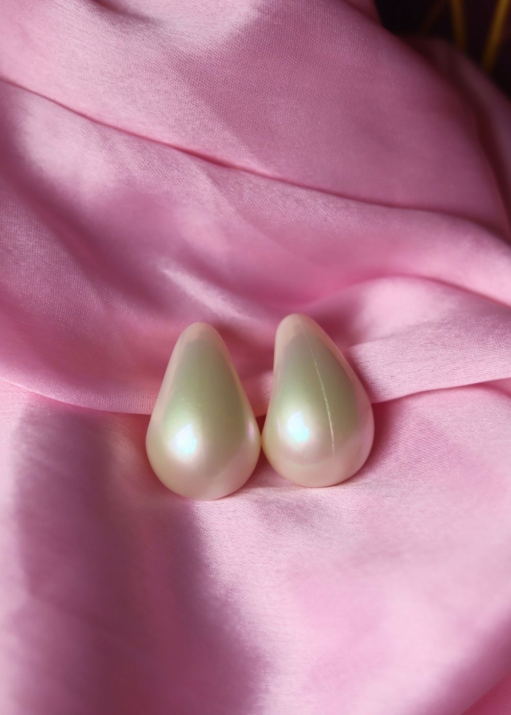 Waterdrop White Earrrings handmade in India