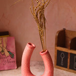 Pink U shaped Vase made by ceramic