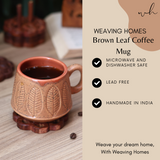 Brown serene leaf coffee mug significations