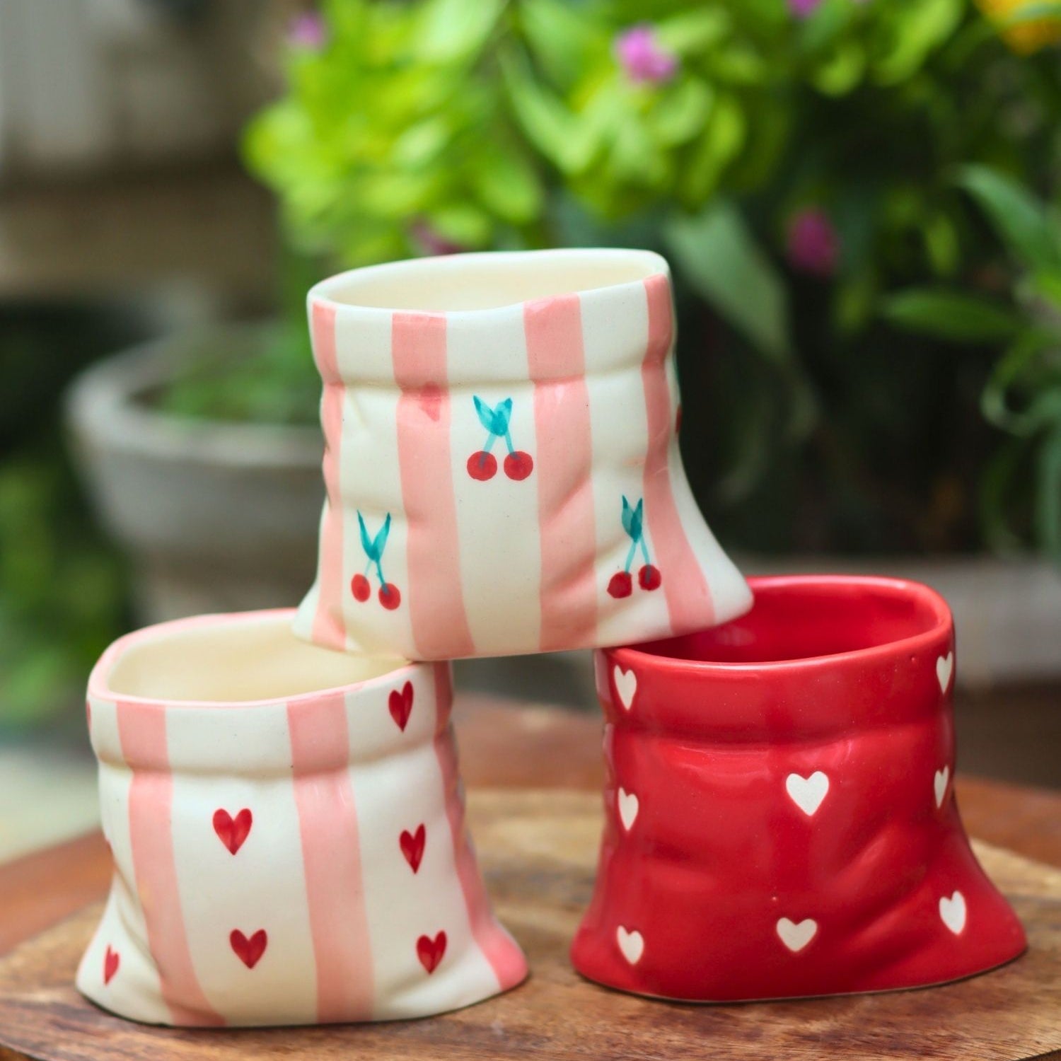 Set of 3 - The Pouch Mugs combo handmade in India