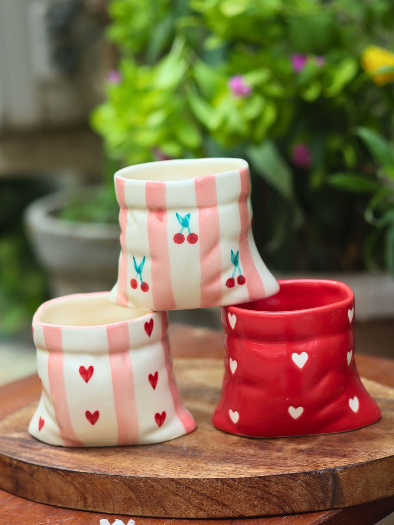 Set of 3 - The Pouch Mugs combo handmade in India