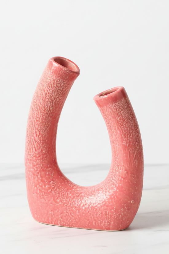 Pink U Shaped Vase