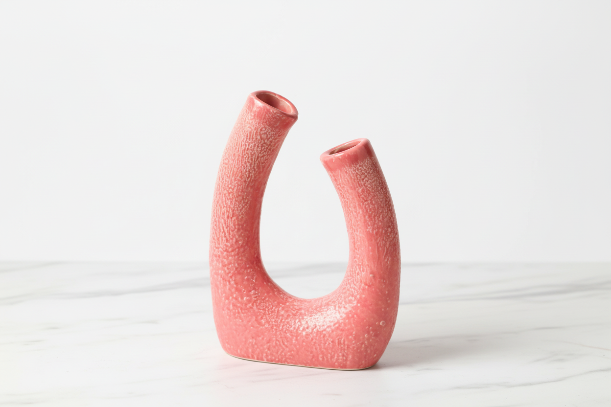 Pink U Shaped Vase