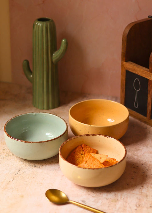 handmade Set of 3 - Everyday Elegance Ceramic Bowls