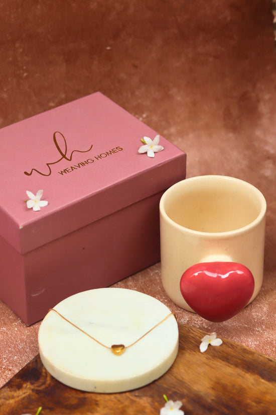Red Heartbeat Karva Chauth hamper handmade in India