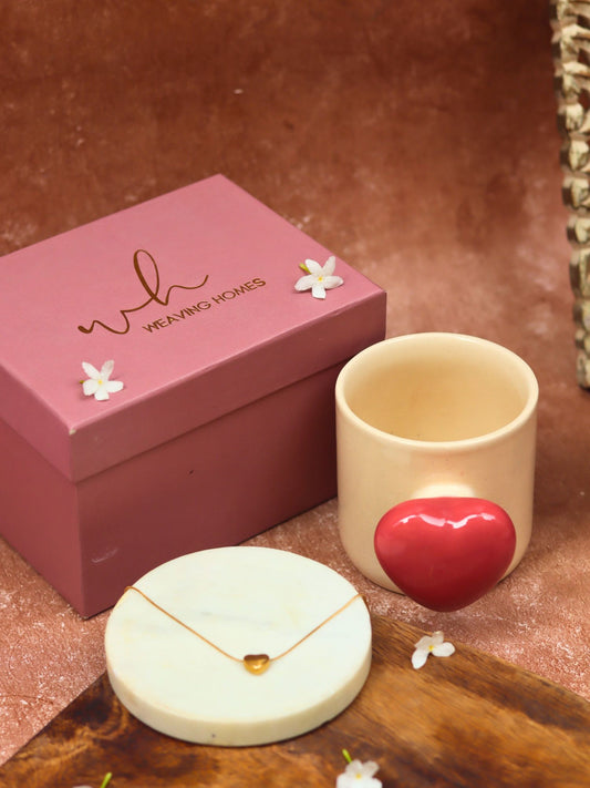 Red Heartbeat Karva Chauth hamper handmade in India