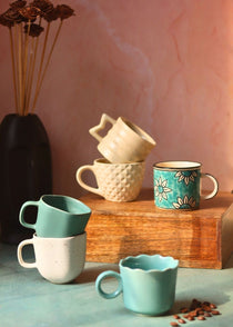 Handmade Set of 6 Neutral Mugs (for the price of 5)