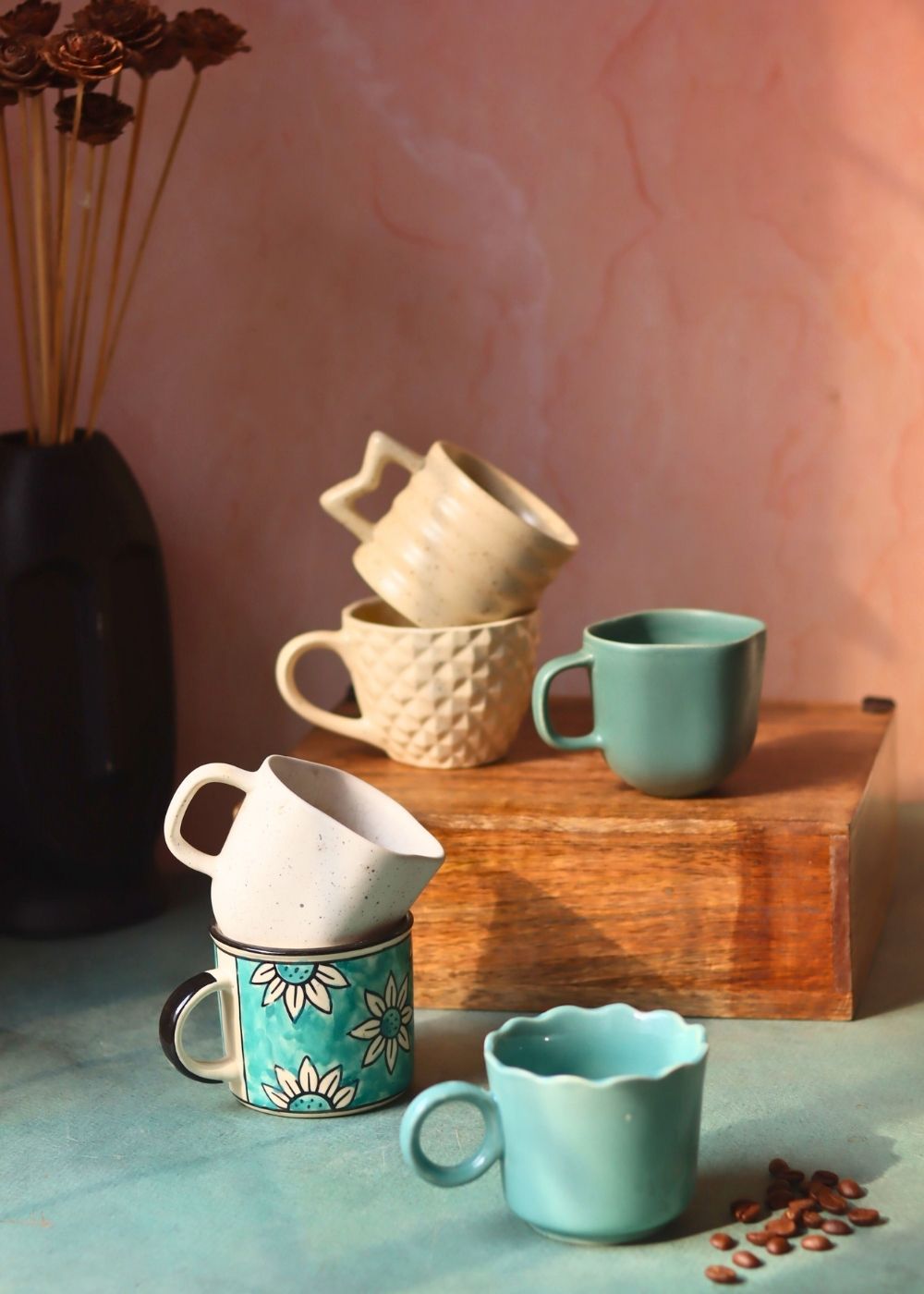 Set of 6 Neutral Mugs (for the price of 5) made by ceramic