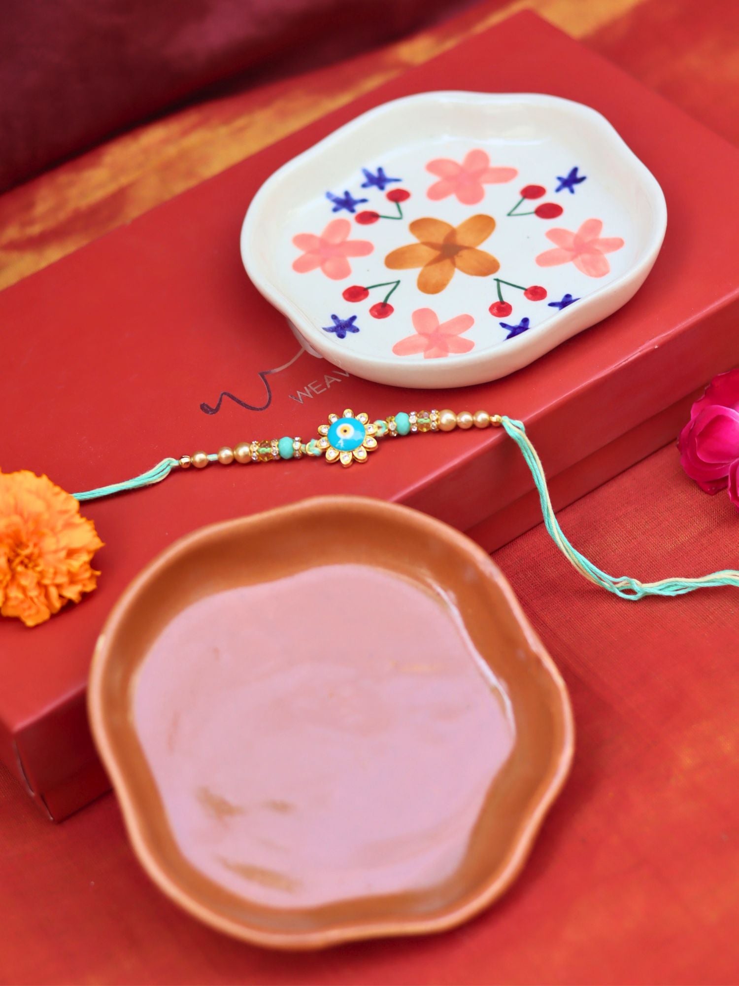 Bloom & Rust Handmade Dessert plate Rakhi Gift box with premium quality material