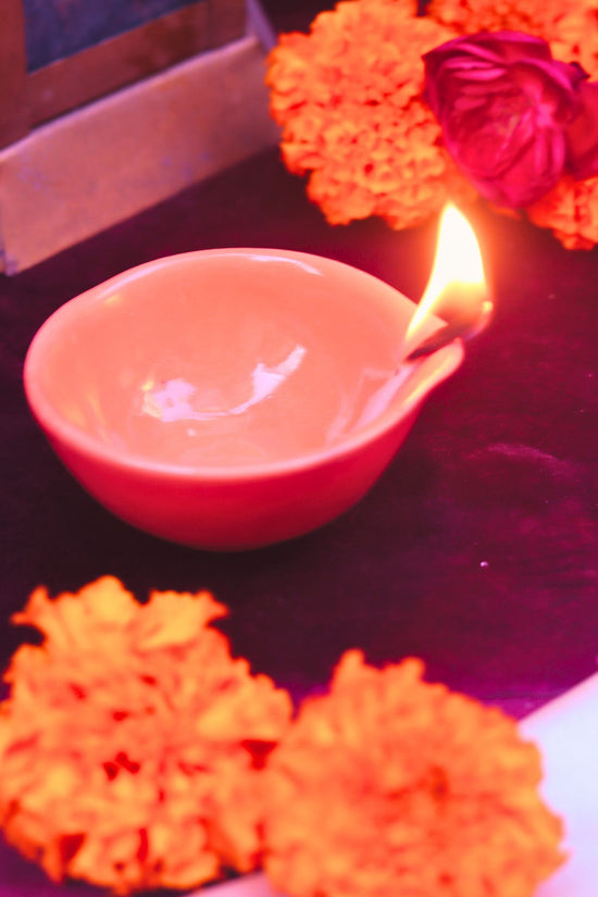 Set of 4 Essential Diwali Diya - Orange