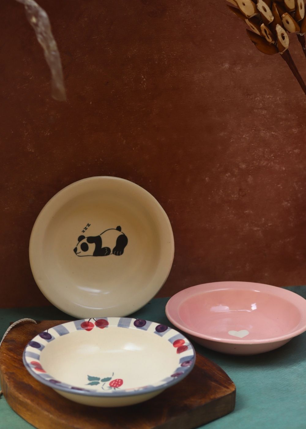 handmade Set of 3 - Classic Fiesta Pasta plates