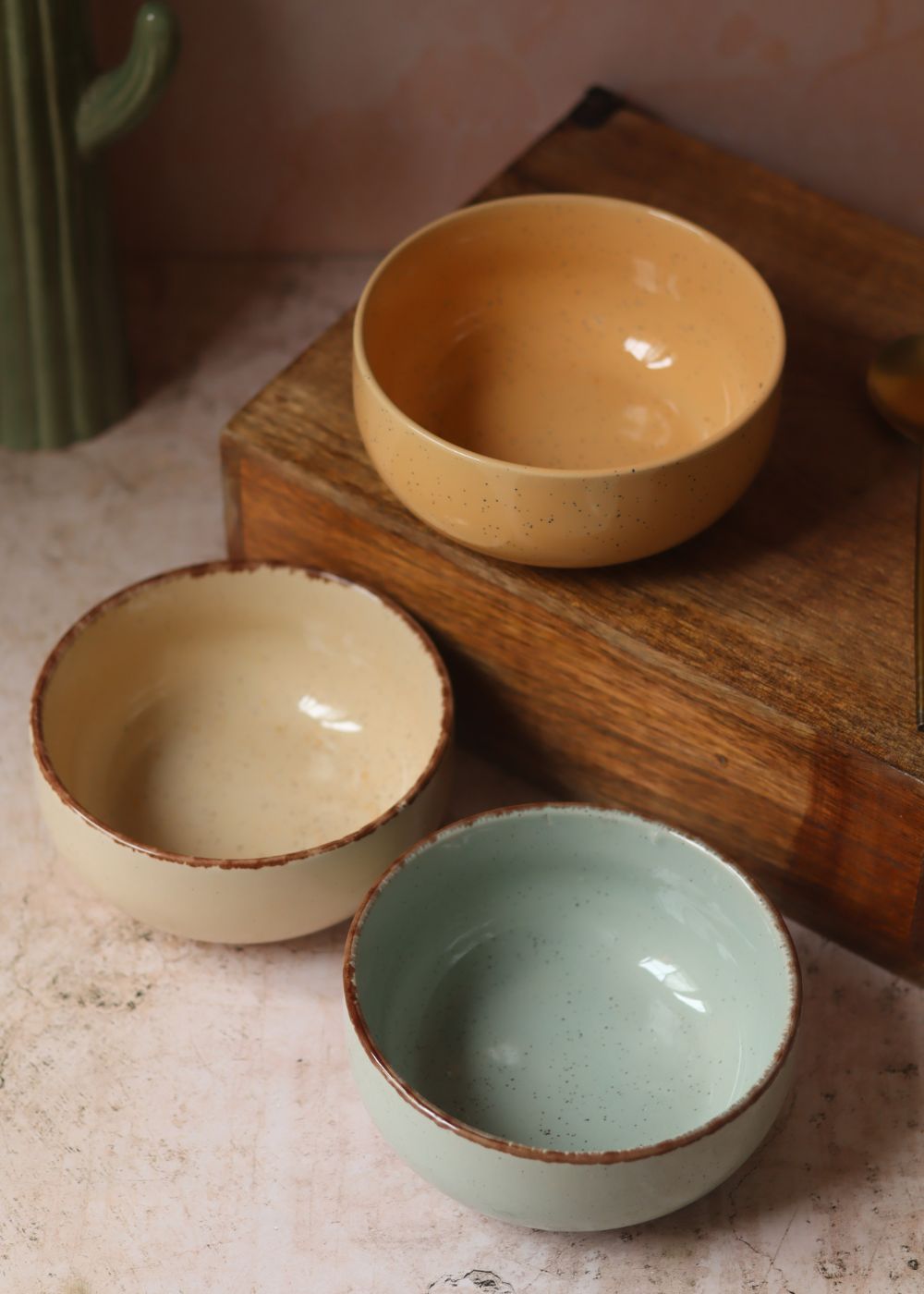 Set of 3 - Everyday Elegance Ceramic Bowls handmade in India