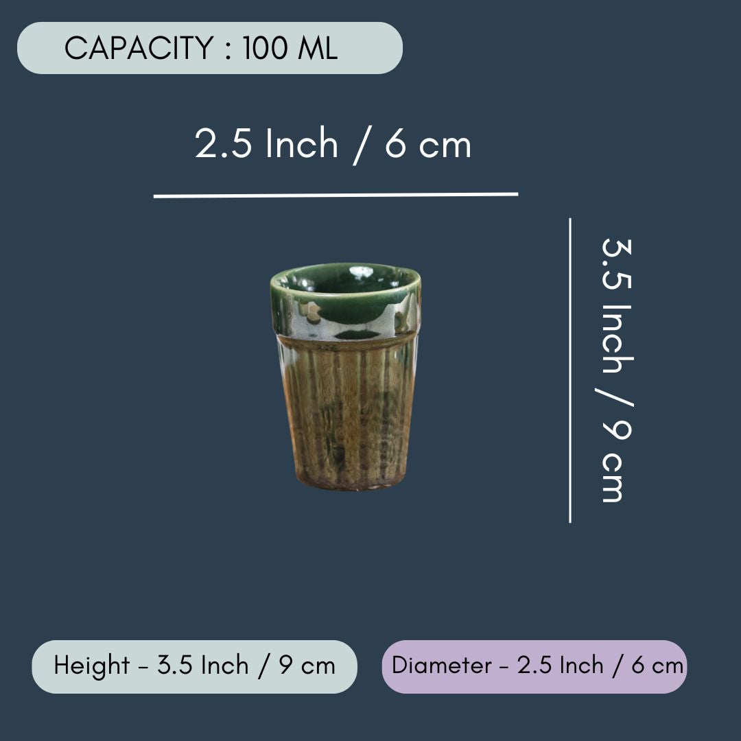 Set of 6 - Green Kulhad